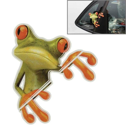 Frog Pattern Car Sticker for Vehicle Decoration, 15.5x12.5 cm - green frog decal for car door, hood or bumper personalization
