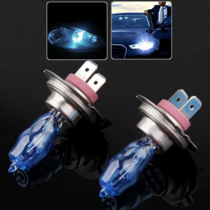 Halogen Car Headlight Bulb Direct Replacement Pair 12V 9005 halogen bulbs with stainless lamp holder, easy install for cars and light trucks