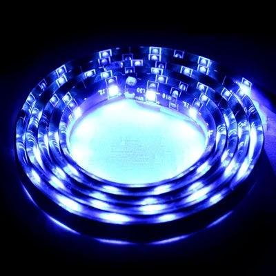 1m Blue Waterproof Flexible Car Strip Light for Cars and Motorcycles - coiled blue LED strip for dashboard and undercar accent lighting