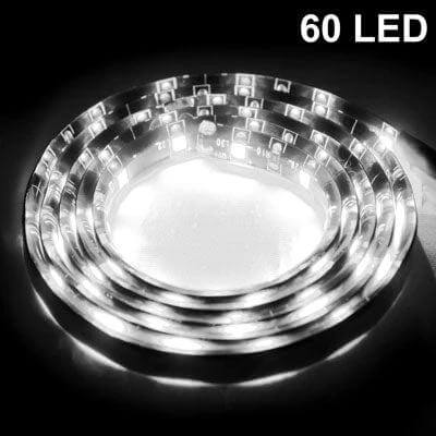 Alt Tag: 1m Blue Waterproof Flexible Car Strip Light for Cars and Motorcycles - flexible blue LED strip coiled, waterproof 60-LED accent lighting for cars and motorcycles