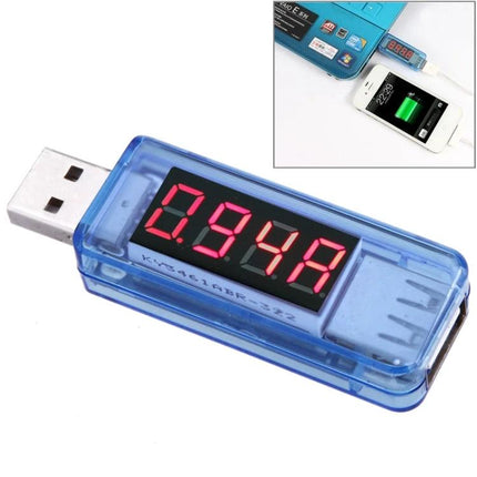 USB Voltage and Current Tester for Mobile Phones and Tablets — compact USB inline meter displaying current and voltage for chargers and phones