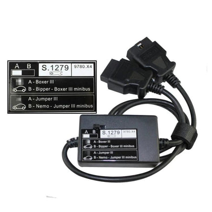 Connector Module for Peugeot Vehicle Maintenance Checks - S.1279 interface cable for Boxer III Jumper III diagnostic connection