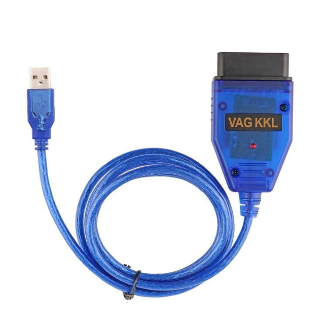 Versatile USB Cable for Home VW and Audi Diagnostics - blue VAG KKL OBD2 USB diagnostic cable for garage ECU troubleshooting