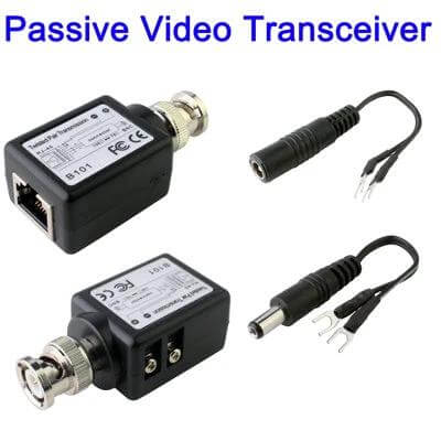 Passive Twisted Pair Video Transceiver for CCTV Surveillance - passive video transceiver with BNC and RJ45 connectors