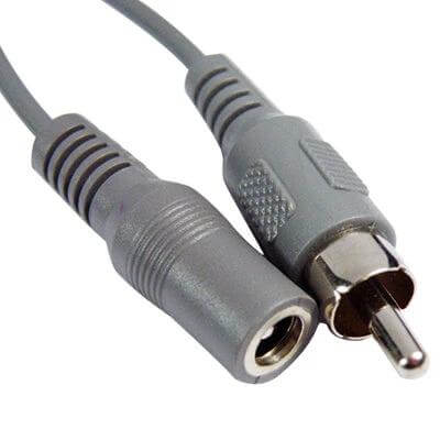 Alt Tag: CCTV Balun Transceiver Cable for Video and Power Transmission - gray RCA to female jack CCTV cable for security camera installation