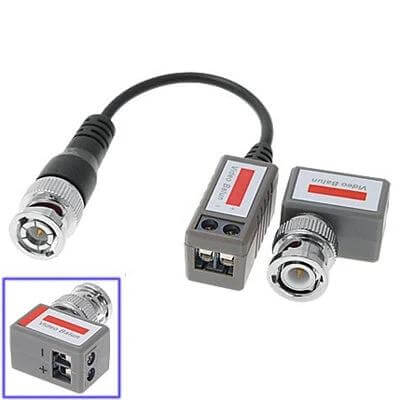 Passive Video Balun for Transmitting CCTV Signals via Cat5 Cable - pair of BNC-to-Cat5 passive video baluns for CCTV extension