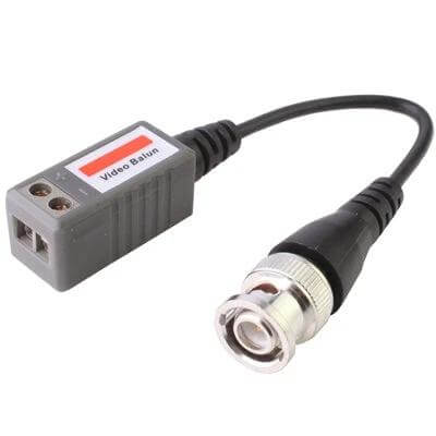 Pack of 2 Single Channel Passive Video Transceivers for CCTV - single BNC to UTP CAT5 video balun cable
