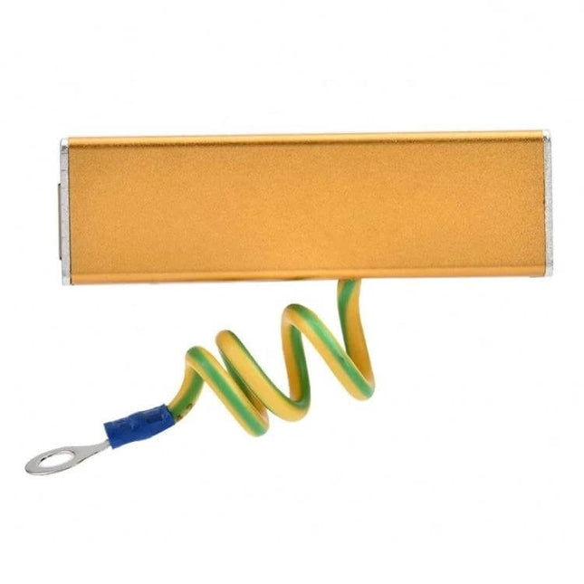 Ethernet Network Surge Protection Device for Data Safety - gold surge protector module with green-yellow grounding lead for routers and switches