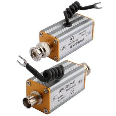 BNC Coaxial Surge Protector for Video Signal Equipment protecting CCTV and broadcast gear from voltage spikes, 5V continuous operating voltage