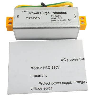 Power Surge Arrester for Household Electrical Protection - compact AC220V surge protector device protecting refrigerators, TVs, and computers