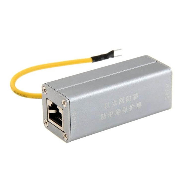 Versatile Surge Protector for Network Video and Power Devices model CYL01VP-3/12V metal RJ45 protector with yellow ground wire