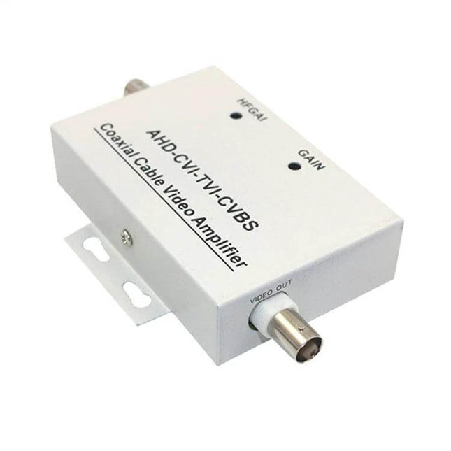Video Signal Amplifier for Remote Transmission Systems - AD5301 coaxial cable video amplifier for security cameras, BNC connector, gain control