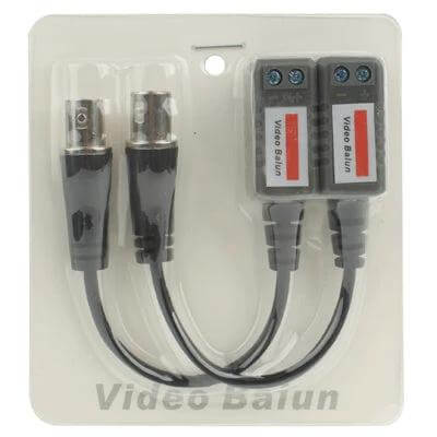 Passive Video Transceiver Set for CCTV Transmission - pair of passive video baluns with BNC to UTP CAT5 connectors for CCTV extension