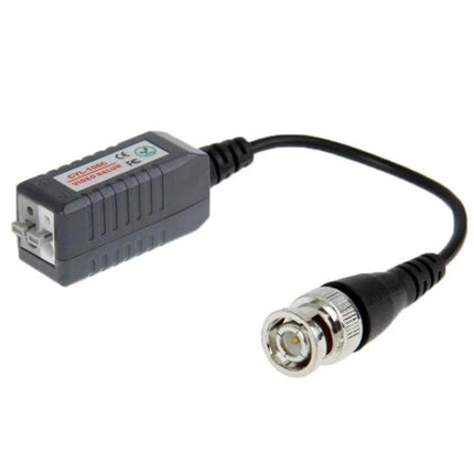 Single Channel Passive Video Balun for CCTV Transmission - gray balun with BNC connector for UTP CCTV video extension