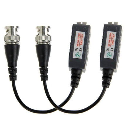 Single Channel Passive Video Balun for CCTV Transmission - pair of passive UTP video baluns with BNC connectors for CCTV camera signal extension