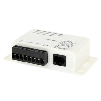 4 Channel Passive UTP Video Balun for CCTV Transmission white 4-channel unit with screw terminals and RJ45 port