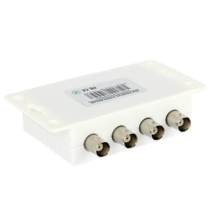 4 Channel Passive UTP Video Balun for CCTV Transmission white 4-channel balun with BNC connectors for twisted-pair CCTV signal distribution