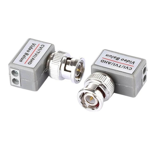 Set of 2 Passive Video Balun Adapters for Security Camera Systems - passive BNC-to-UTP CCTV video balun pair