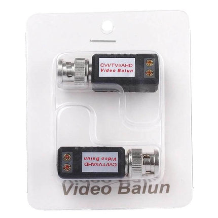 Passive Video Balun Set for HD Security Camera Signal Transmission - pair of passive BNC-to-twisted-pair video baluns in retail blister pack