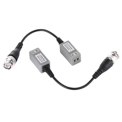 Passive Coaxial Video Balun for HD Security Camera Systems - pair of passive coaxial video baluns with BNC connectors for extending HD camera feeds