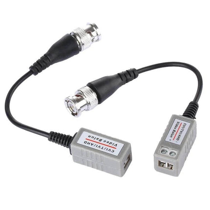 Passive Coaxial Video Balun for HD Security Camera Systems - passive balun with BNC connectors and terminal block for extended camera video runs