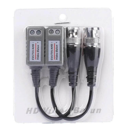 Passive Coaxial Video Balun for HD Security Camera Systems - passive video balun pair with BNC connectors for extending HD camera feeds