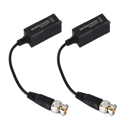 High-Definition Passive Video Balun for Security Transmissions - pair of passive video baluns with BNC connectors for long-distance HD camera links