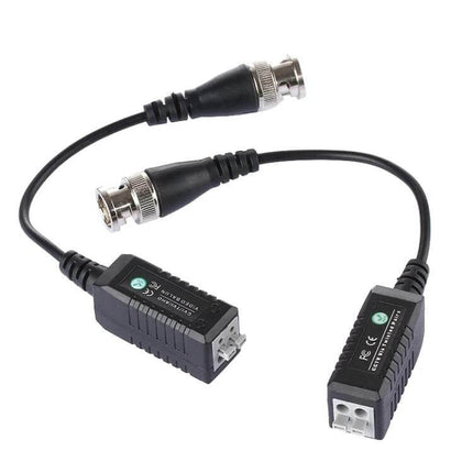 Passive HD Video Balun Set for Security Camera Systems - pair of passive baluns with BNC to RJ45 connectors for Cat5e/Cat6 cable runs