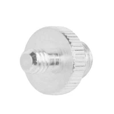 Stainless Steel 1/4 to 3/8 Adapter Screws for Tripod Heads, 10 Pack – close-up of single stainless steel 1/4" to 3/8" adapter screw with knurled edge