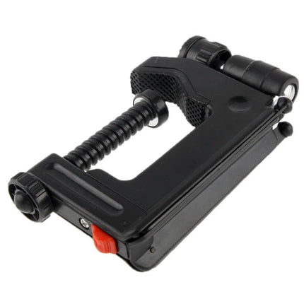 Portable Folding Clamp Tripod for Mini Digital Cameras black folding clamp tripod with 1/4-inch socket, rubber pads and steel screw, supports 0.6kg