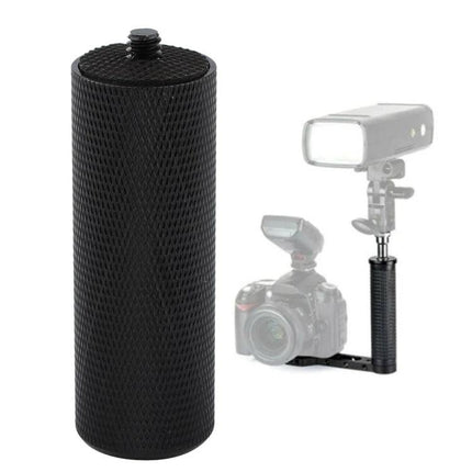 Hand Grip Stabilizer for DSLR Cameras and Smartphones - textured 1/4" screw black handheld grip for smooth vlogging and photography