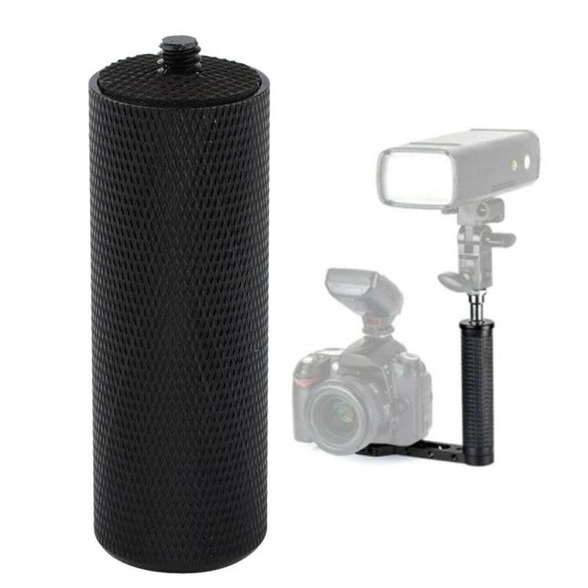 Hand Grip Stabilizer for DSLR Cameras and Smartphones - textured 1/4" screw black handheld grip for smooth vlogging and photography