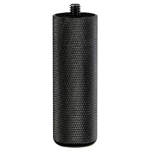Hand Grip Stabilizer for DSLR Cameras and Smartphones - textured black aluminum hand grip with 1/4-inch mounting screw for steady handheld video