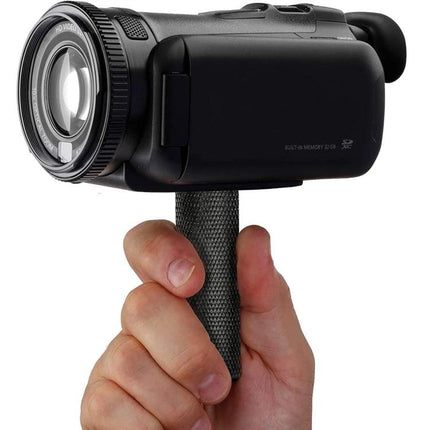 Hand Grip Stabilizer for DSLR Cameras and Smartphones being held for smooth handheld video with universal 1/4 inch screw mount