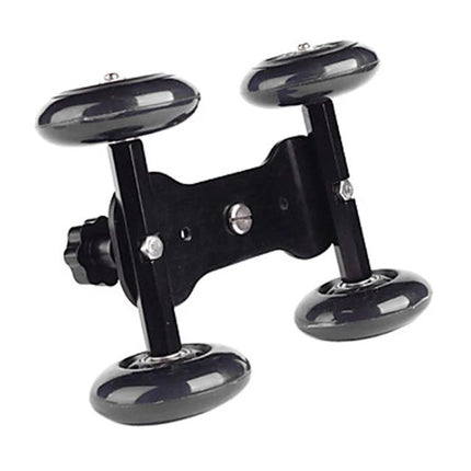 DEBO Camera Slider Dolly for Smooth Video Movements — compact four-wheel dolly with adjustable mount for steady tracking shots