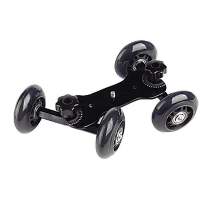 DEBO Camera Slider Dolly for Smooth Video Movements black four-wheel dolly for stable tracking shots
