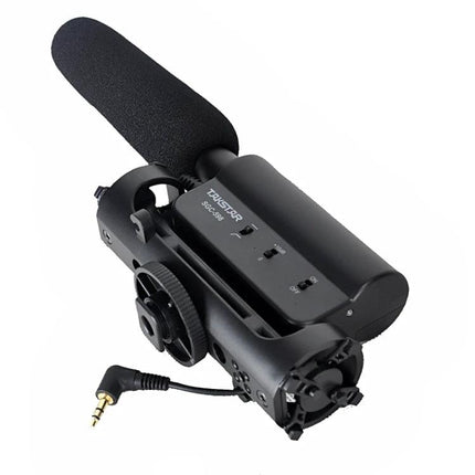 Takstar Microphone for Capturing Daily Videos and Events - black shotgun mic with foam windscreen and 3.5mm jack for clear vlogging audio