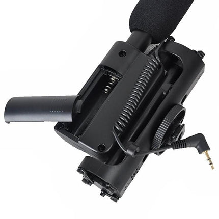 Takstar Microphone for Capturing Daily Videos and Events — compact shotgun mic with foam windscreen, coiled cable and 3.5mm plug for vlogging and event audio