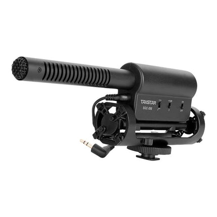 Microphone for Daily Video Recording and Interview Audio Capture mounted shotgun mic with shock mount and 10dB boost and 200Hz low-cut