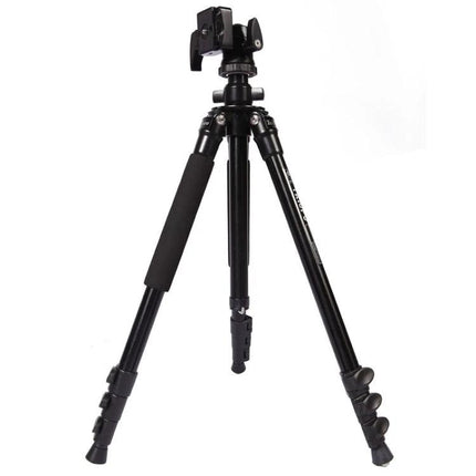 Triopo Adjustable Portable Aluminum Tripod for Cameras - lightweight black aluminum tripod with foam grip and quick-release head for stable outdoor and indoor shooting