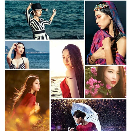 Triopo Flash Speedlite for Canon and Nikon DSLRs used to light outdoor and indoor portrait collage