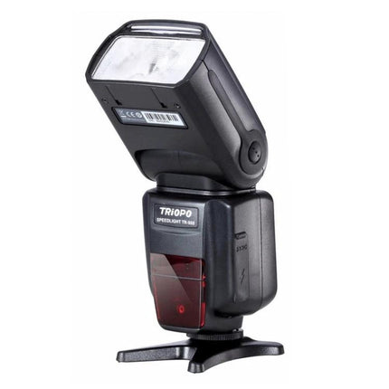 Triopo Universal Flash for Canon and Nikon DSLR Cameras on stand, adjustable head and red sensor panel