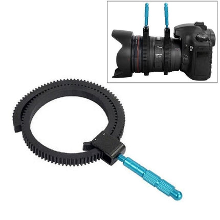 Set of 2 Rubber Hand Grips for Camera Lens Follow Focus Use - rubber follow focus hand grips with blue handles for steady focusing