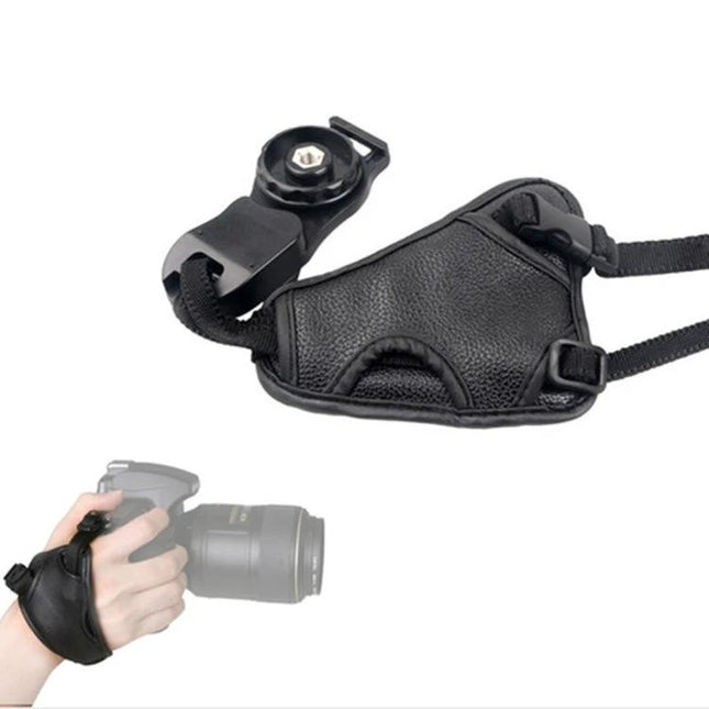 Comfortable PU Leather Wrist Strap for Camera Security black padded wrist strap attached to DSLR for stable one-handed shooting