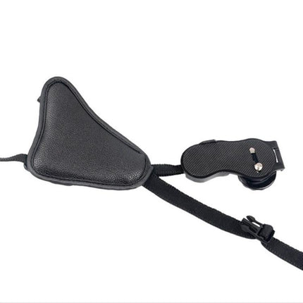 Comfortable PU Leather Wrist Strap for Camera Security - black padded adjustable wrist strap for SLR/DSLR with quick-release buckle