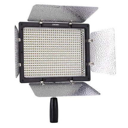 Yongnuo LED Video Light for Canon, Nikon, and Sony DSLR Cameras – adjustable LED panel with barn doors and handle for stable video and photo lighting