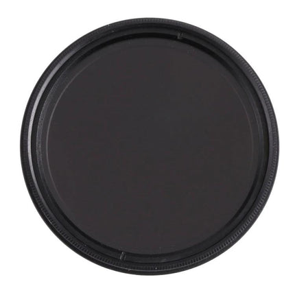 49mm Adjustable Neutral Density Filter for Photography Use – top-down view of circular dark glass filter with metal rim