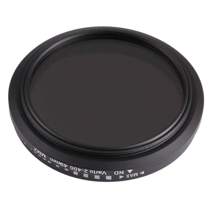 49mm Adjustable Neutral Density Filter for Photography Use - slim ND filter reducing light for long exposures and portrait bokeh