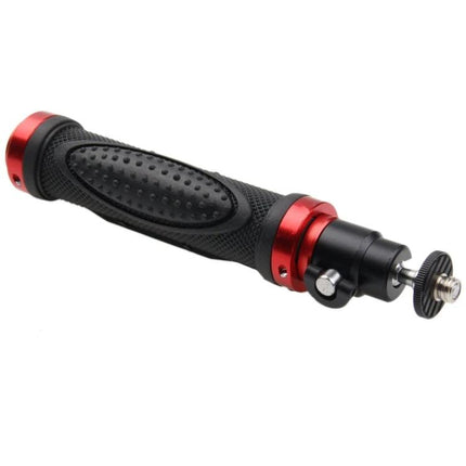 Portable Camera Handle Grip with Tripod Ball Head for Stability - lightweight rubberized grip with red accents for steady handheld shooting