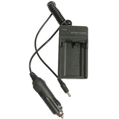 Universal Battery Charger for Nikon Digital Cameras with Multiple Plugs showing charger body and car adapter for EN-EL1 and MIN-NP800 batteries